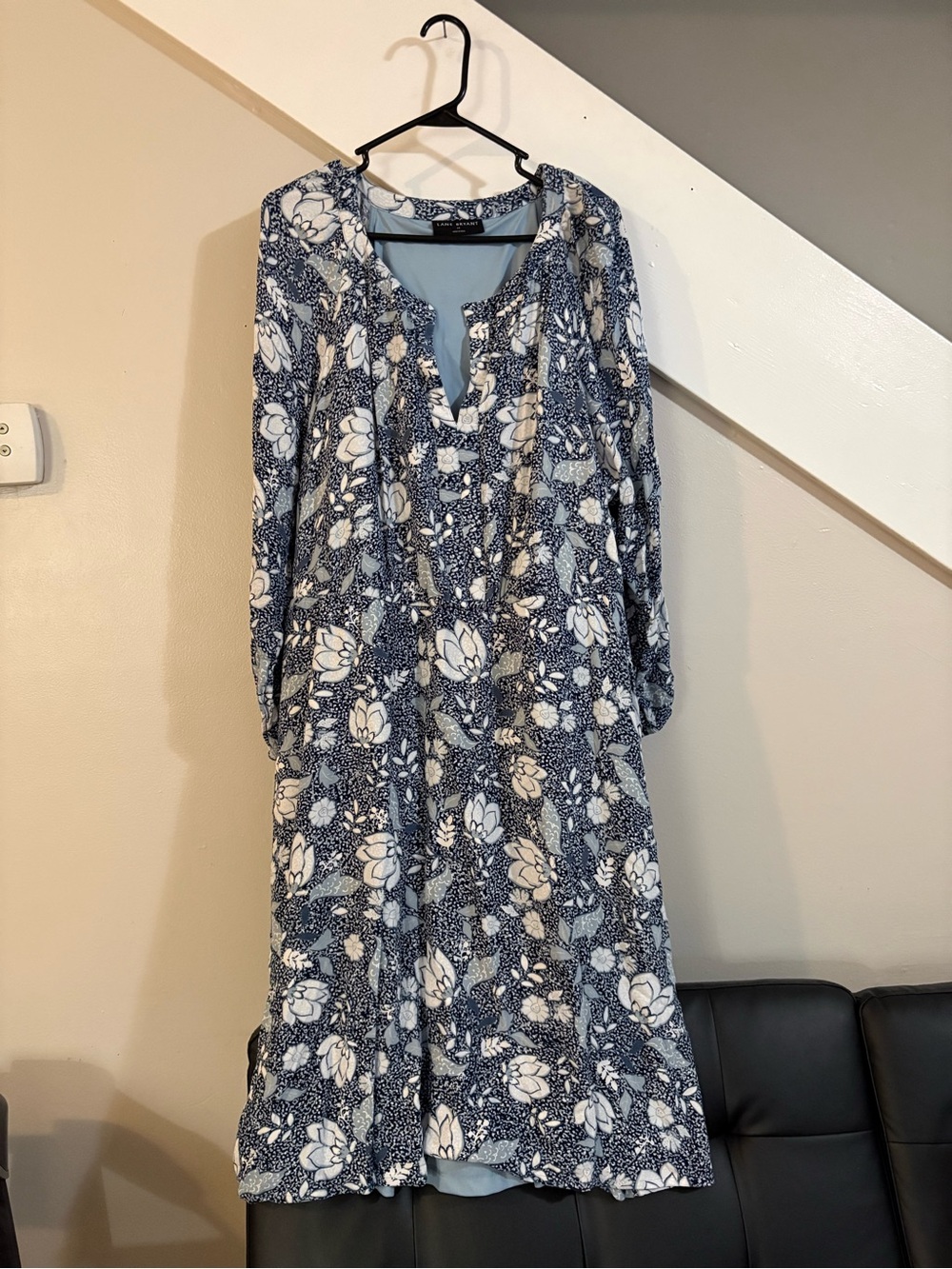 Lane Bryant Blue Floral V-Neck Women's Dress size 24 plus size
